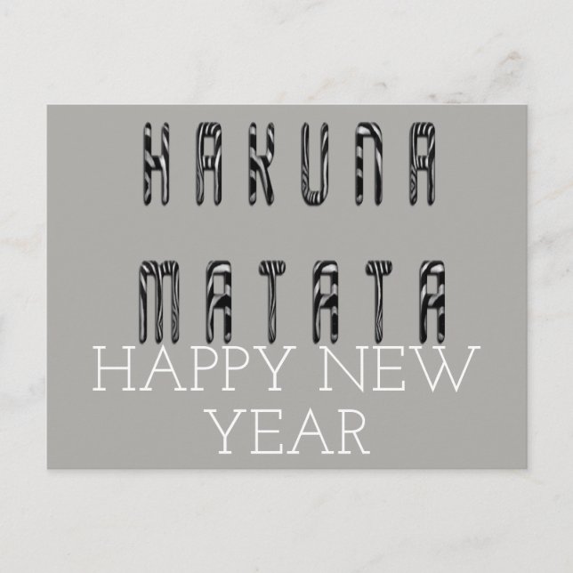Cartes Pour Fêtes Annuelles Hakuna Matata Bonne Année (Devant)