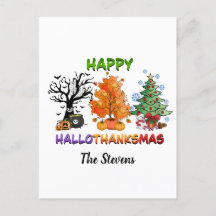 Hallothanksmas heureux avec des arbres