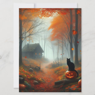Cartes Pour Fêtes Annuelles Halloween/Automne/Automne/citrouille/chat