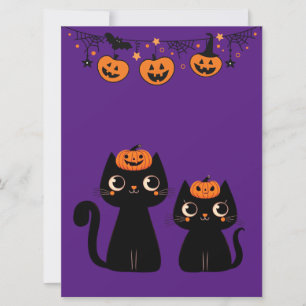 Cartes Pour Fêtes Annuelles Halloween/automne/citrouille/chat
