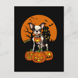 Cartes Pour Fêtes Annuelles Halloween Boston Terrier Dog
