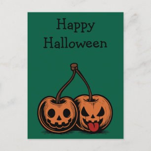 Cartes Pour Fêtes Annuelles Halloween Cherry Jack-o-Lanterns
