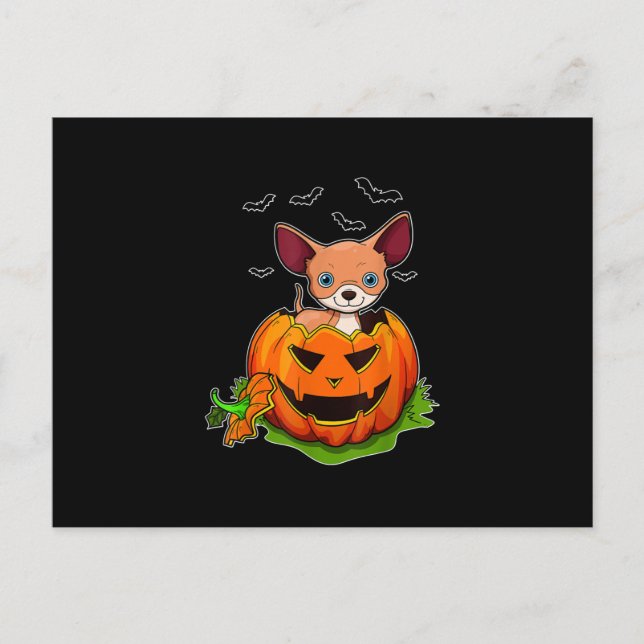 Cartes Pour Fêtes Annuelles Halloween Chihuahua Dog Lovers Pumpkin Grunge Jack (Devant)