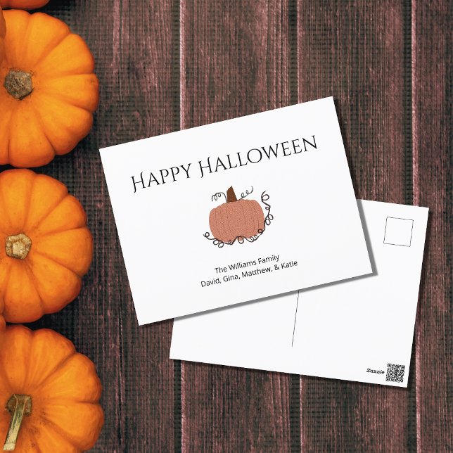 Cartes Pour Fêtes Annuelles Halloween Citrouille Dessin Cute Typographie (Créateur téléchargé)