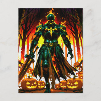 Cartes Pour Fêtes Annuelles Halloween Citrouille sans tête flamme