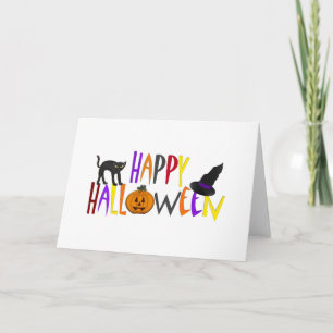 Cartes Pour Fêtes Annuelles Halloween coloré et heureux
