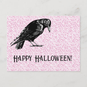 Cartes Pour Fêtes Annuelles Halloween corneille ou corbeau rose et noir
