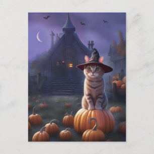 Cartes Pour Fêtes Annuelles Halloween Cute Chat Citrouilles