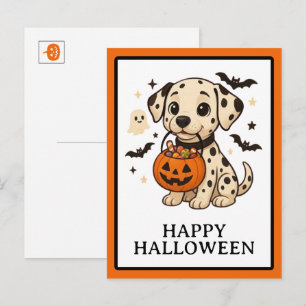 Cartes Pour Fêtes Annuelles Halloween Dalmatie Chien Trick ou Treat Party