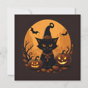 Cartes Pour Fêtes Annuelles Halloween de chat