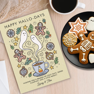 Cartes Pour Fêtes Annuelles Halloween de Noël Mignon et Effrayant