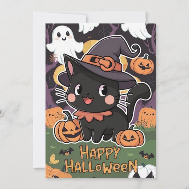 Cartes Pour Fêtes Annuelles Halloween de nuit personnalisée (Devant)