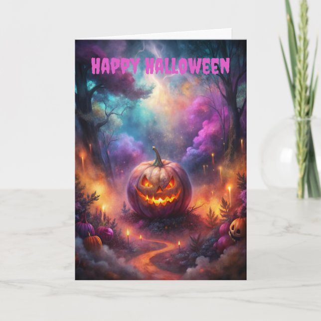 Cartes Pour Fêtes Annuelles Halloween Déplaisant Jack-o'-lantern (Devant)
