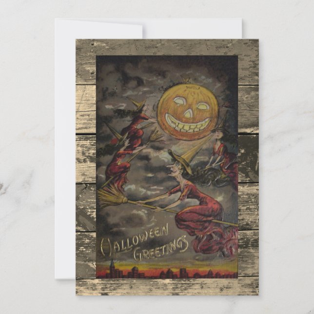 Cartes Pour Fêtes Annuelles Halloween drôle vintage modifiable (Devant)