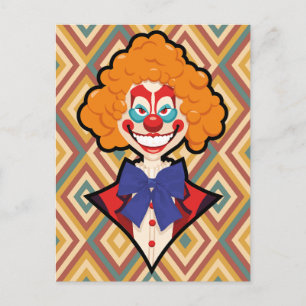 Cartes Pour Fêtes Annuelles Halloween éffrayant Clown rétro Déplaisant coloré
