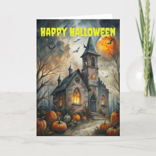 Cartes Pour Fêtes Annuelles Halloween effrayant Maison hantée