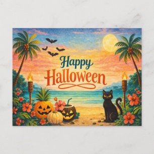 Cartes Pour Fêtes Annuelles Halloween Fantaisiste aux Couleurs Tropicales