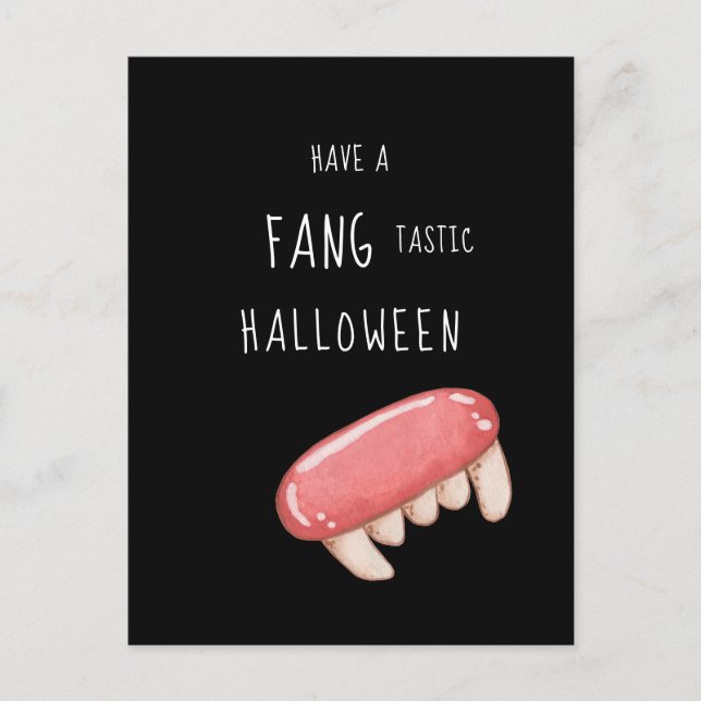 Cartes Pour Fêtes Annuelles Halloween fantaisiste | Éffrayants crocs vampires (Devant)