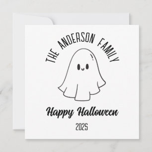 Cartes Pour Fêtes Annuelles Halloween Fantôme Mignon Nom Personnalisé Année
