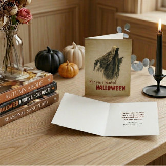 Cartes Pour Fêtes Annuelles Halloween Fantôme Vintage Ensorcelé