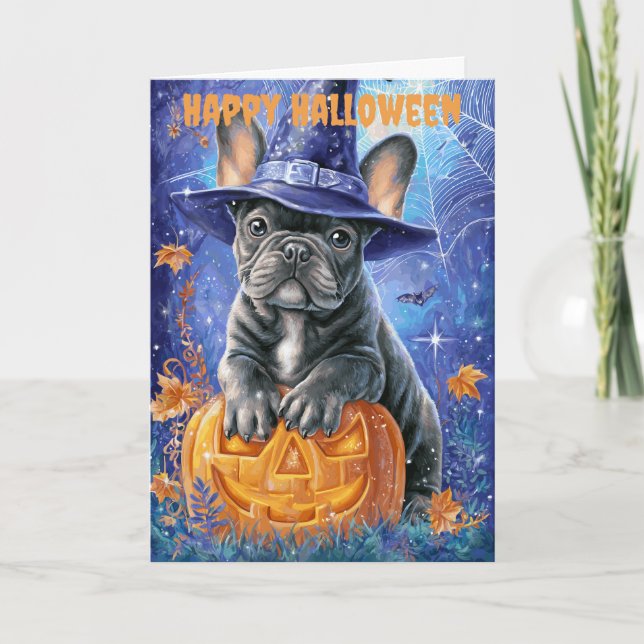 Cartes Pour Fêtes Annuelles Halloween French Bulldog Dog (Devant)