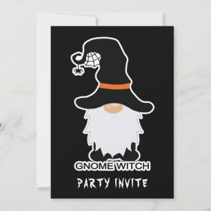Cartes Pour Fêtes Annuelles Halloween Gnome Sorcière blanc cheveux noir Casque