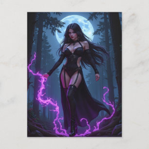 Cartes Pour Fêtes Annuelles Halloween gothique Enchantress Purple Lightning Lu