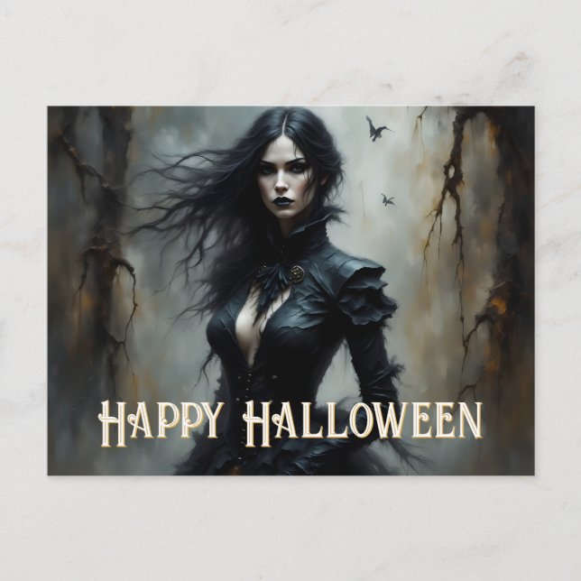 Cartes Pour Fêtes Annuelles Halloween gothique Nuit de Mystère (Devant)