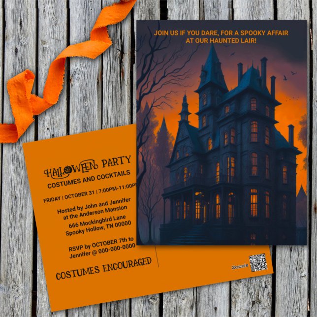 Cartes Pour Fêtes Annuelles Halloween Haunted Mansion Costume de fête Invitati (Créateur téléchargé)