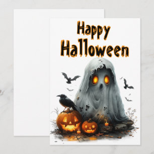 Cartes Pour Fêtes Annuelles Halloween Howl — Une nuit d'ombre hantée