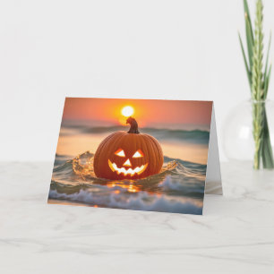 Cartes Pour Fêtes Annuelles Halloween Jack-o-Lantern En Océan
