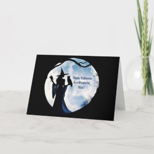 Cartes Pour Fêtes Annuelles Halloween joyeuse nièce avec jolie sorcière Cheval
