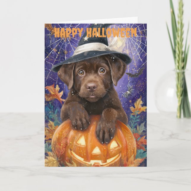 Cartes Pour Fêtes Annuelles Halloween Labrador Dog (Devant)