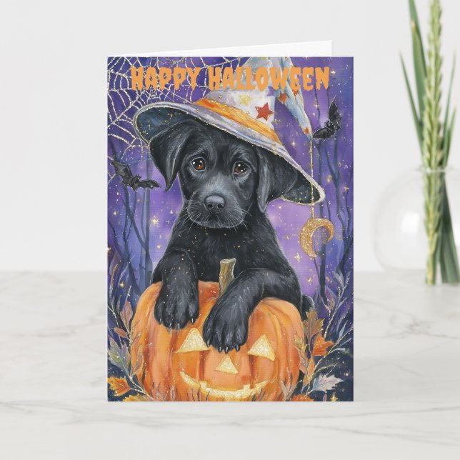 Cartes Pour Fêtes Annuelles Halloween Labrador Dog (Devant)