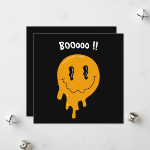 Cartes Pour Fêtes Annuelles Halloween Mignon fantôme orange ☜ Carré personnali