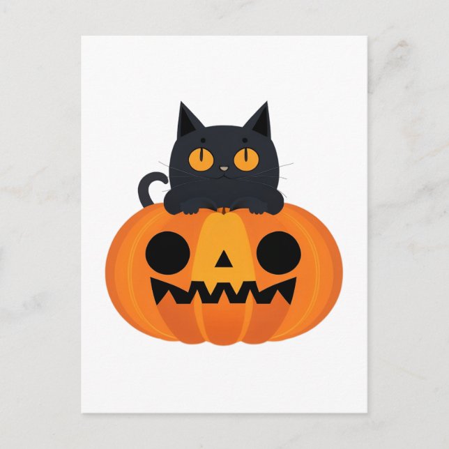 Cartes Pour Fêtes Annuelles Halloween mignonette Cartoon amis, Chat bébé noir (Devant)