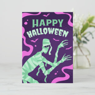 CARTES POUR FÊTES ANNUELLES HALLOWEEN MUMMMY CARTOON, HAPPY HALLOWEEN