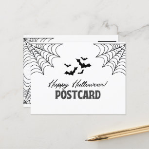 Cartes Pour Fêtes Annuelles Halloween noir et blanc minimaliste heureux