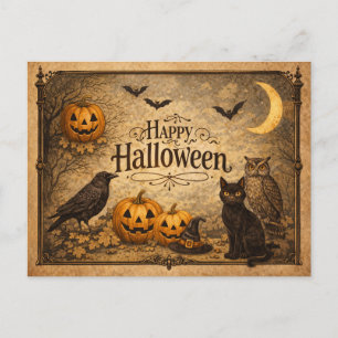 Cartes Pour Fêtes Annuelles Halloween Orné Vintage