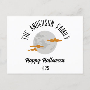 Cartes Pour Fêtes Annuelles Halloween Pleine lune brillante Nom personnalisé
