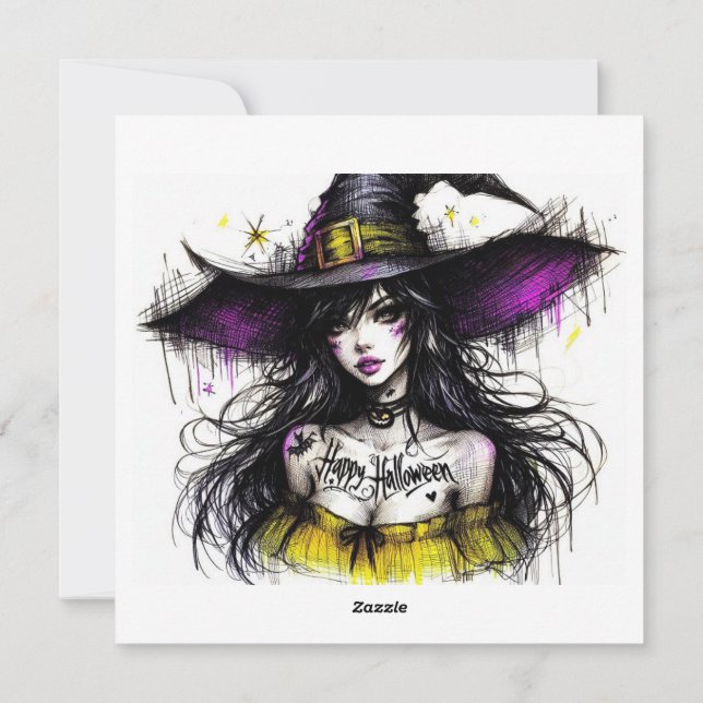 Cartes Pour Fêtes Annuelles Halloween plus enchanteur avec 'Joyeux Halloween'  (Dos)