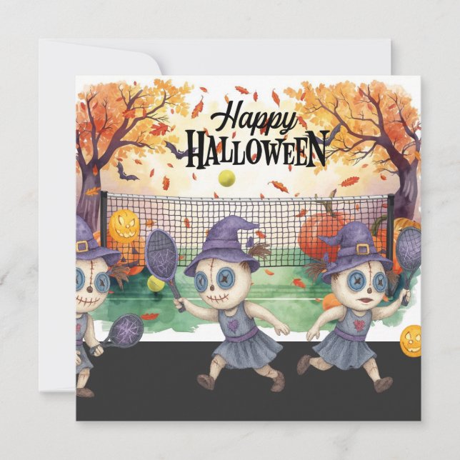 Cartes Pour Fêtes Annuelles Halloween pour la fête des joueurs de Pickleball  (Devant)