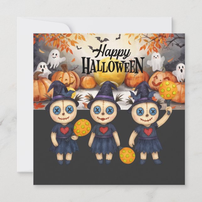 Cartes Pour Fêtes Annuelles Halloween pour la fête des joueurs de Pickleball  (Devant)
