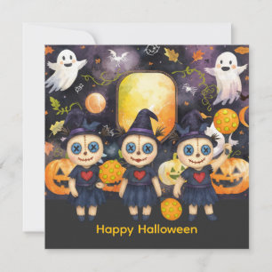 Cartes Pour Fêtes Annuelles Halloween pour la fête des joueurs de Pickleball 
