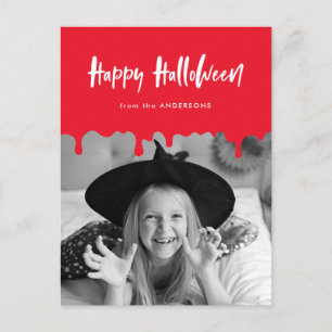 Cartes Pour Fêtes Annuelles Halloween rouge sang coulant photo
