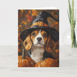 Cartes Pour Fêtes Annuelles Halloween sorcière beagle