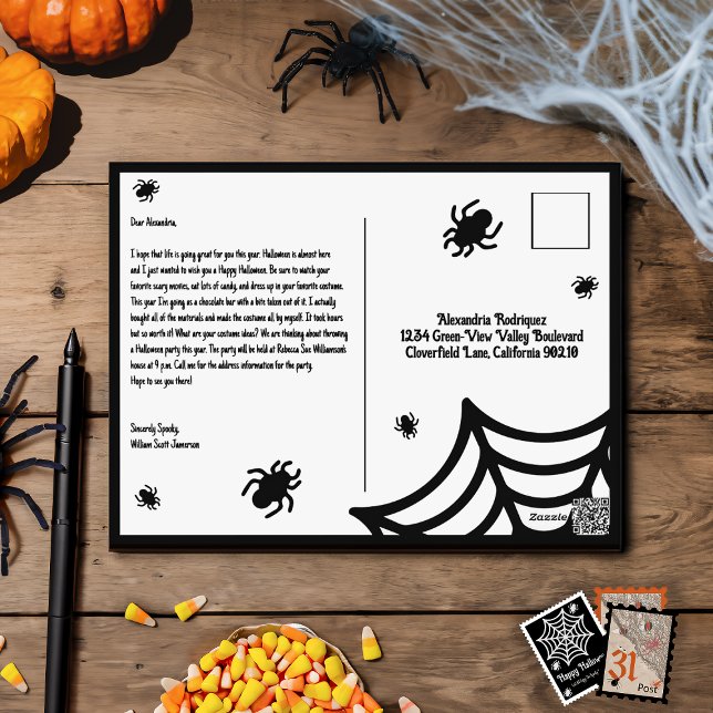 Cartes Pour Fêtes Annuelles Halloween Spiderweb personnalisé (Créateur téléchargé)