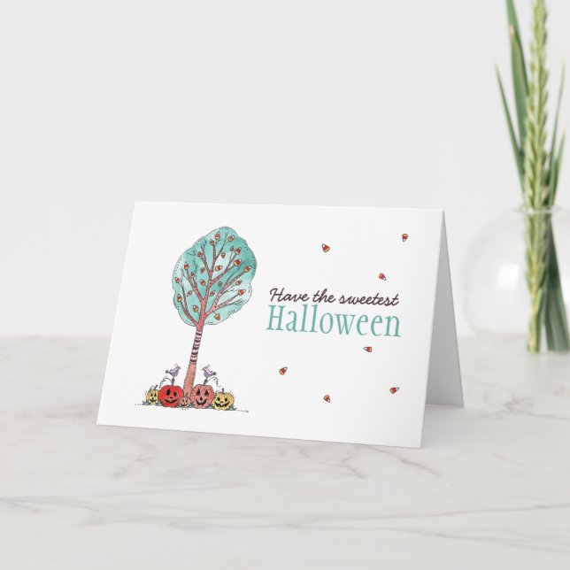 Cartes Pour Fêtes Annuelles Halloween sucré de Corne de bonbon (Devant)