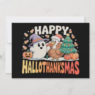 Cartes Pour Fêtes Annuelles Halloween Thanksgiving Noël HalloThanksMas