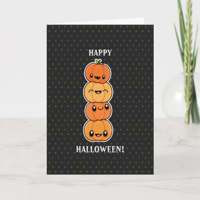 Cartes Pour Fêtes Annuelles Halloween Traite les Citrouilles (Devant)